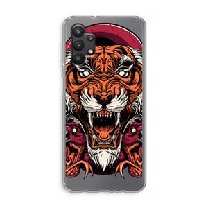 CaseCompany Tiger and Rattlesnakes: Samsung Galaxy A32 5G Transparant Hoesje