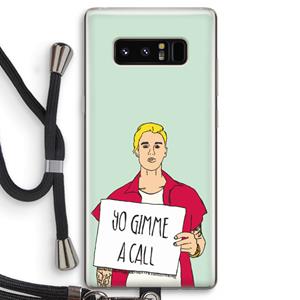 CaseCompany Gimme a call: Samsung Galaxy Note 8 Transparant Hoesje met koord