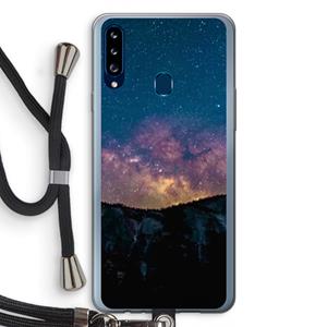 CaseCompany Travel to space: Samsung Galaxy A20s Transparant Hoesje met koord
