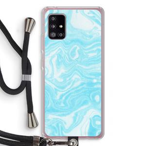 CaseCompany Waterverf blauw: Samsung Galaxy A51 5G Transparant Hoesje met koord