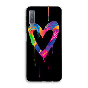 CaseCompany Melts My Heart: Samsung Galaxy A7 (2018) Transparant Hoesje