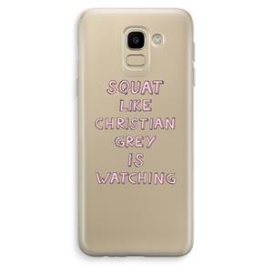 CaseCompany Christian Grey: Samsung Galaxy J6 (2018) Transparant Hoesje