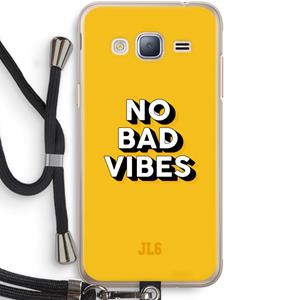 CaseCompany No Bad Vibes: Samsung Galaxy J3 (2016) Transparant Hoesje met koord