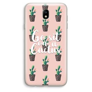 CaseCompany Cactus quote: Samsung Galaxy J7 (2017) Transparant Hoesje