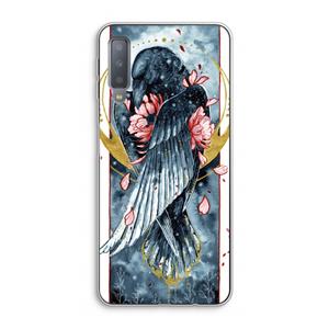 CaseCompany Golden Raven: Samsung Galaxy A7 (2018) Transparant Hoesje