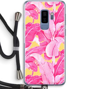 CaseCompany Pink Banana: Samsung Galaxy S9 Plus Transparant Hoesje met koord