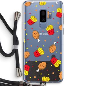 CaseCompany Chicken 'n Fries: Samsung Galaxy S9 Plus Transparant Hoesje met koord