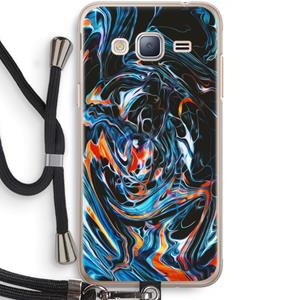 CaseCompany Black Unicorn: Samsung Galaxy J3 (2016) Transparant Hoesje met koord