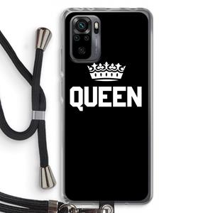 CaseCompany Queen zwart: Xiaomi Redmi Note 10 Pro Transparant Hoesje met koord