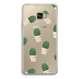 CaseCompany Cactusprint roze: Samsung Galaxy A3 (2016) Transparant Hoesje