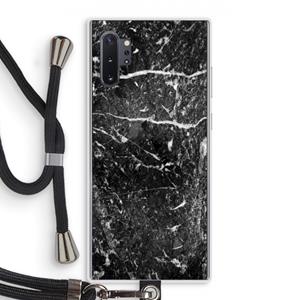 CaseCompany Zwart marmer: Samsung Galaxy Note 10 Plus Transparant Hoesje met koord