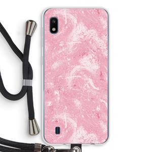 CaseCompany Abstract Painting Pink: Samsung Galaxy A10 Transparant Hoesje met koord