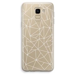 CaseCompany Geometrische lijnen wit: Samsung Galaxy J6 (2018) Transparant Hoesje