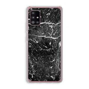 CaseCompany Zwart marmer: Samsung Galaxy A51 5G Transparant Hoesje