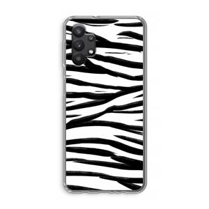CaseCompany Zebra pattern: Samsung Galaxy A32 5G Transparant Hoesje