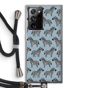 CaseCompany Zebra: Samsung Galaxy Note 20 Ultra / Note 20 Ultra 5G Transparant Hoesje met koord