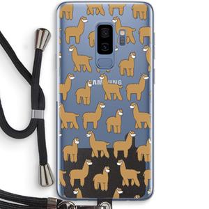 CaseCompany Alpacas: Samsung Galaxy S9 Plus Transparant Hoesje met koord
