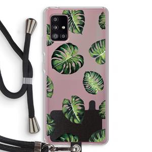 CaseCompany Tropische bladeren: Samsung Galaxy A51 5G Transparant Hoesje met koord