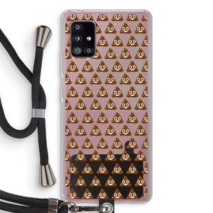 CaseCompany Poop emoji: Samsung Galaxy A51 5G Transparant Hoesje met koord