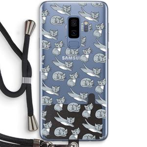 CaseCompany Poezen: Samsung Galaxy S9 Plus Transparant Hoesje met koord