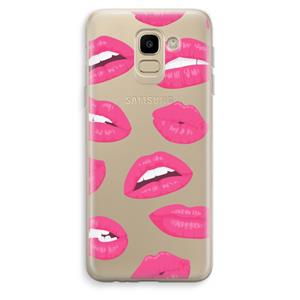 CaseCompany Bite my lip: Samsung Galaxy J6 (2018) Transparant Hoesje
