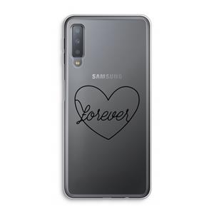 CaseCompany Forever heart black: Samsung Galaxy A7 (2018) Transparant Hoesje