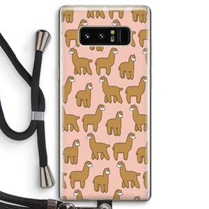 CaseCompany Alpacas: Samsung Galaxy Note 8 Transparant Hoesje met koord