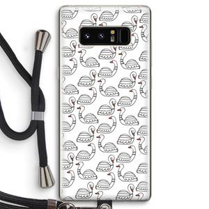CaseCompany Zwanen: Samsung Galaxy Note 8 Transparant Hoesje met koord