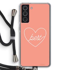 CaseCompany Best heart: Samsung Galaxy S21 FE Transparant Hoesje met koord