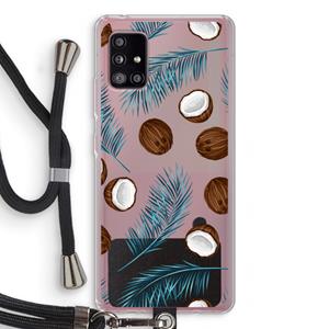 CaseCompany Kokosnoot roze: Samsung Galaxy A51 5G Transparant Hoesje met koord