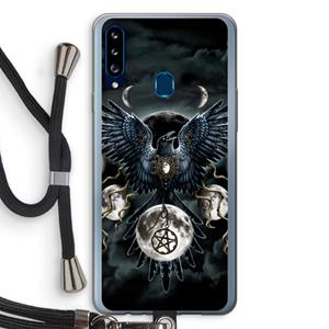 CaseCompany Sinister Wings: Samsung Galaxy A20s Transparant Hoesje met koord