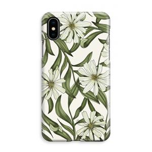 CaseCompany Wit bloemenpatroon: iPhone XS Max Volledig Geprint Hoesje