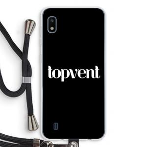 CaseCompany Topvent Zwart: Samsung Galaxy A10 Transparant Hoesje met koord