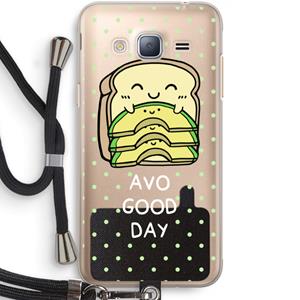CaseCompany Avo Good Day: Samsung Galaxy J3 (2016) Transparant Hoesje met koord