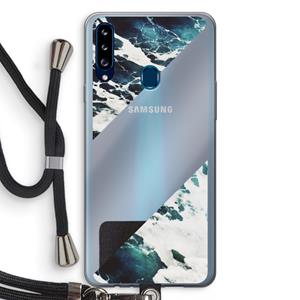 CaseCompany Golven: Samsung Galaxy A20s Transparant Hoesje met koord