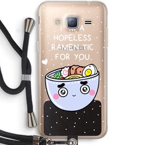 CaseCompany I'm A Hopeless Ramen-Tic For You: Samsung Galaxy J3 (2016) Transparant Hoesje met koord