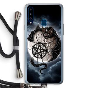 CaseCompany Volle maan: Samsung Galaxy A20s Transparant Hoesje met koord