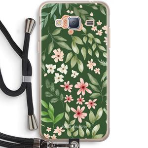 CaseCompany Botanical green sweet flower heaven: Samsung Galaxy J3 (2016) Transparant Hoesje met koord