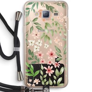 CaseCompany Botanical sweet flower heaven: Samsung Galaxy J3 (2016) Transparant Hoesje met koord