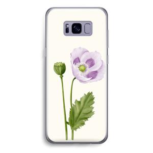 CaseCompany Purple poppy: Samsung Galaxy S8 Transparant Hoesje