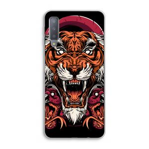 CaseCompany Tiger and Rattlesnakes: Samsung Galaxy A7 (2018) Transparant Hoesje