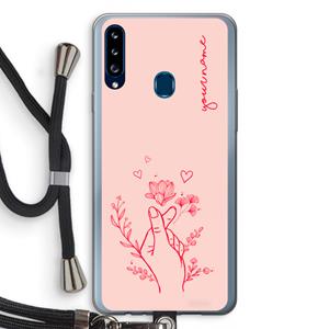 CaseCompany Giving Flowers: Samsung Galaxy A20s Transparant Hoesje met koord