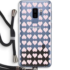 CaseCompany Ass 'n Titties: Samsung Galaxy S9 Plus Transparant Hoesje met koord
