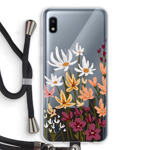 CaseCompany Painted wildflowers: Samsung Galaxy A10 Transparant Hoesje met koord