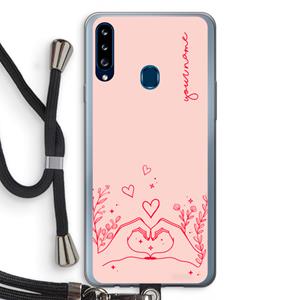CaseCompany Love is in the air: Samsung Galaxy A20s Transparant Hoesje met koord
