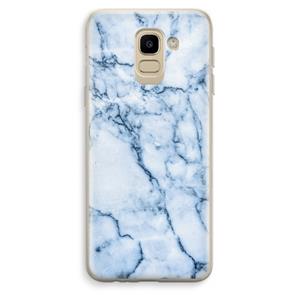 CaseCompany Blauw marmer: Samsung Galaxy J6 (2018) Transparant Hoesje