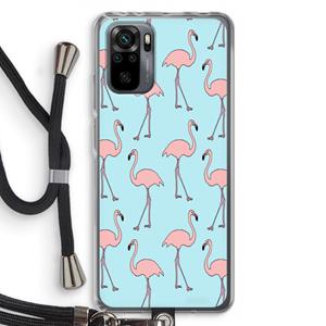 CaseCompany Anything Flamingoes: Xiaomi Redmi Note 10 Pro Transparant Hoesje met koord