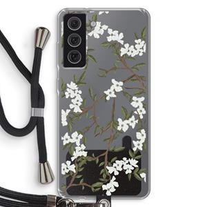 CaseCompany Blossoming spring: Samsung Galaxy S21 FE Transparant Hoesje met koord