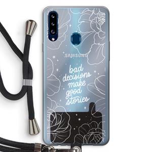 CaseCompany Good stories: Samsung Galaxy A20s Transparant Hoesje met koord