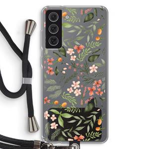 CaseCompany Sweet little flowers: Samsung Galaxy S21 FE Transparant Hoesje met koord